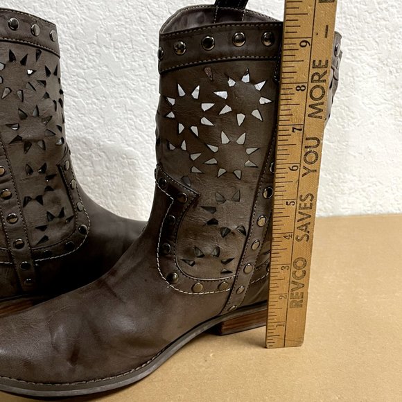 Paparazzi Womens Size 9 (39) Taupe See Through Studded Shoes Boots - Picture 8 of 10